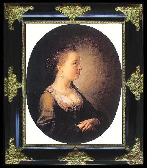 framed  DOU, Gerrit Portrait of a Young Woman, Ta119